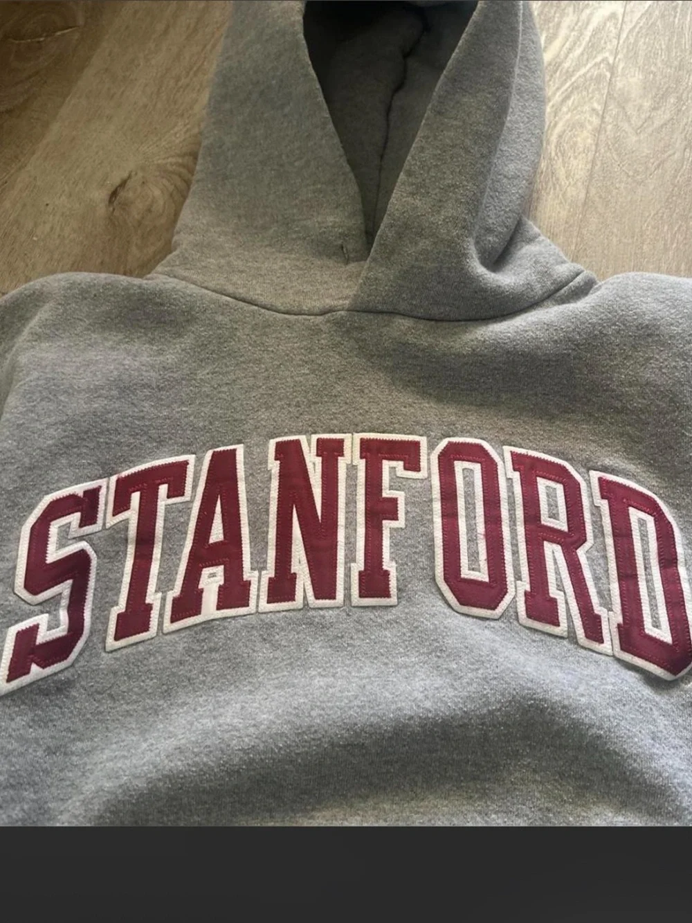 Russell Athletic Grey Hoodie with Cardinal Stanford Arch Logo
